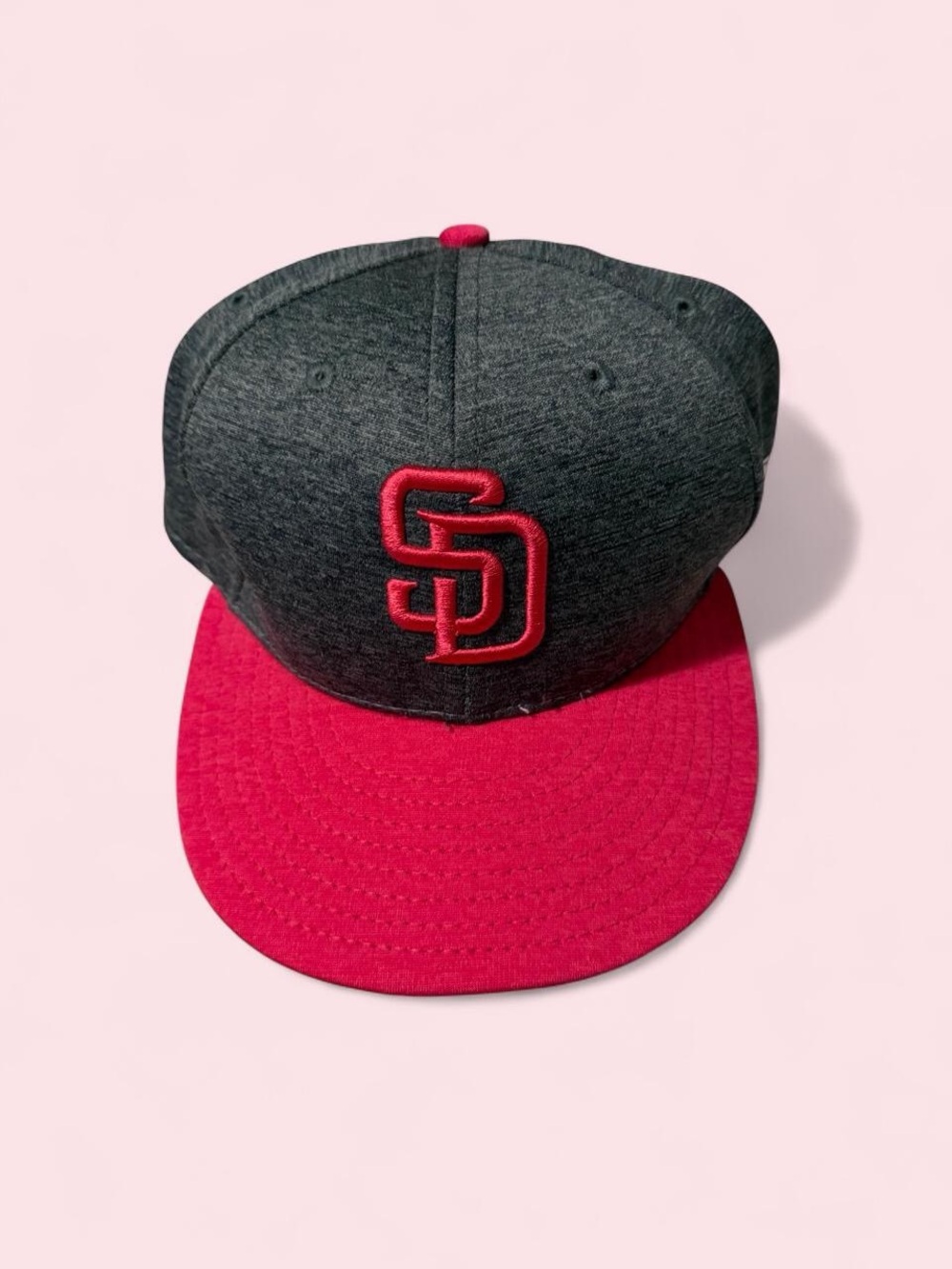 New Era Charcoal Grey and Red SD Logo Baseball Cap - mlb San Diego padres